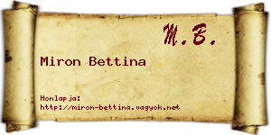 Miron Bettina névjegykártya